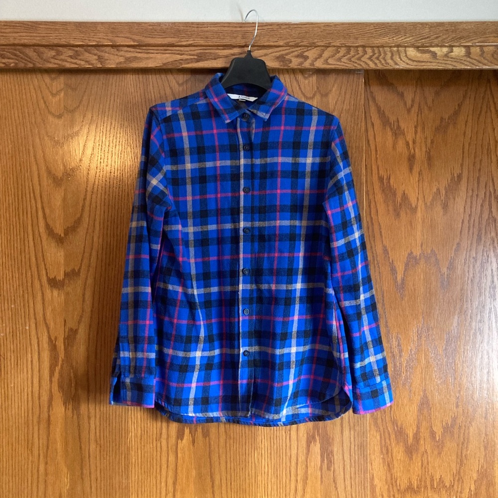 Women's Blue and Black Anian Sunday Flannel, Medium